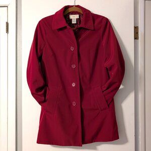 Red Trench Coat, Women's Size S